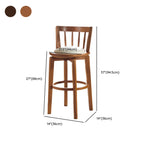Mid-century Modern Wooden Swivel Bar Stool Upholstered