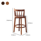 Mid-century Modern Wooden Swivel Bar Stool Upholstered