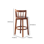 Mid-century Modern Wooden Swivel Bar Stool Upholstered