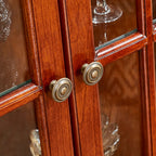 Classic Storage Corner Cabinet with Glass Doors & Shelf