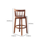 Mid-century Modern Wooden Swivel Bar Stool Upholstered