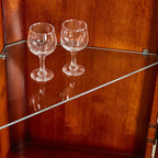 Classic Storage Corner Cabinet with Glass Doors & Shelf