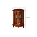 Classic Storage Corner Cabinet with Glass Doors & Shelf