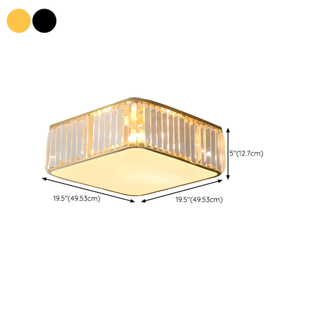 19 to 20 Inch Crystal Ceiling Light for Modern Living Room