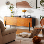 72 Free-Standing Brown Accent Cabinet for Living Room Decor