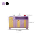 Adorable Purple Accent Cabinet with Exterior Shelf