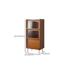 50 Modern Pine Brown Accent Cabinet with Glass Door