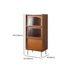 50 Modern Pine Wood Storage Cabinet with Glass Door