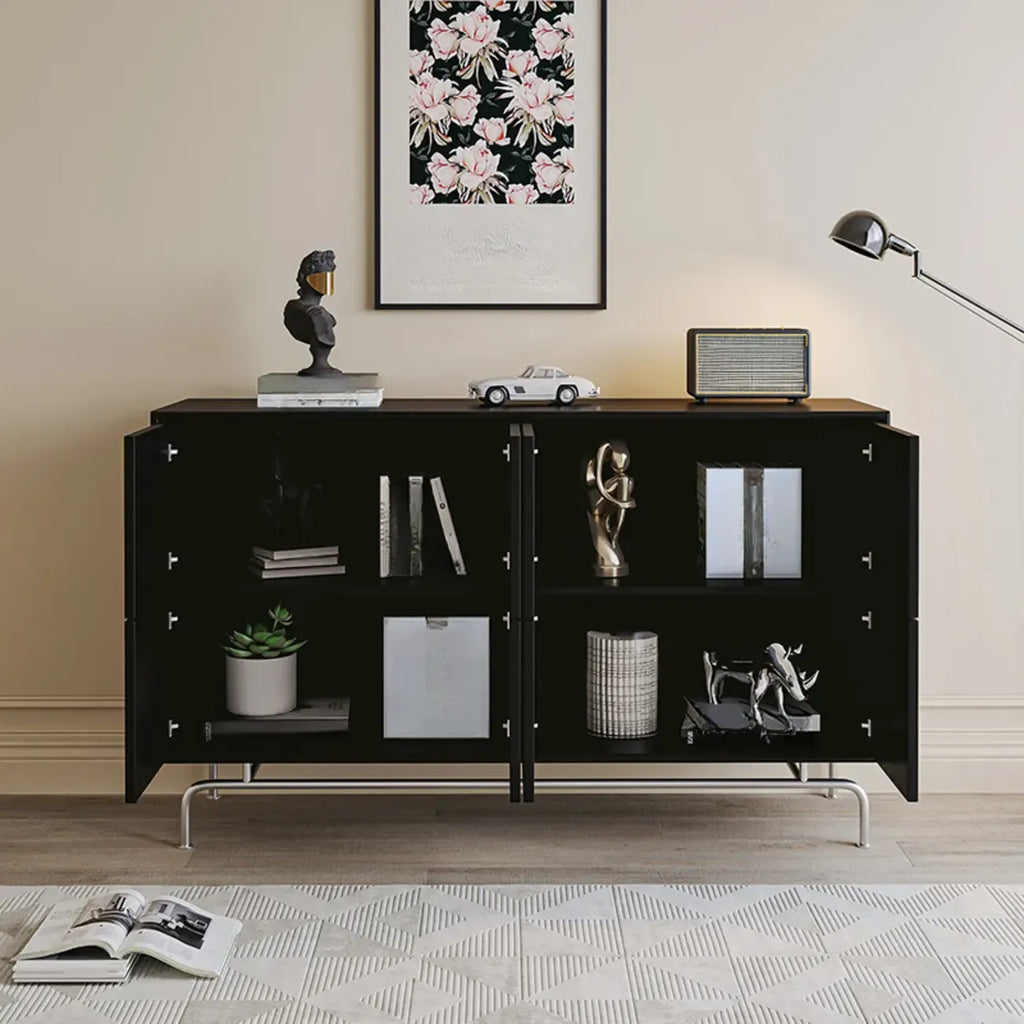 35.5 Modern Pine Black Storage Cabinet for Living Room