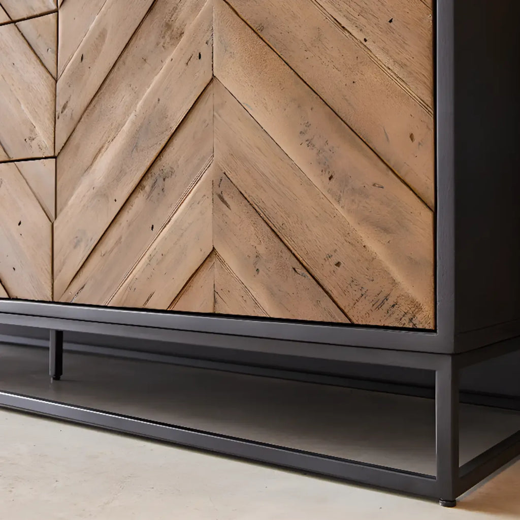 3 Drawers Modern Pine Storage Cabinet for Living Room