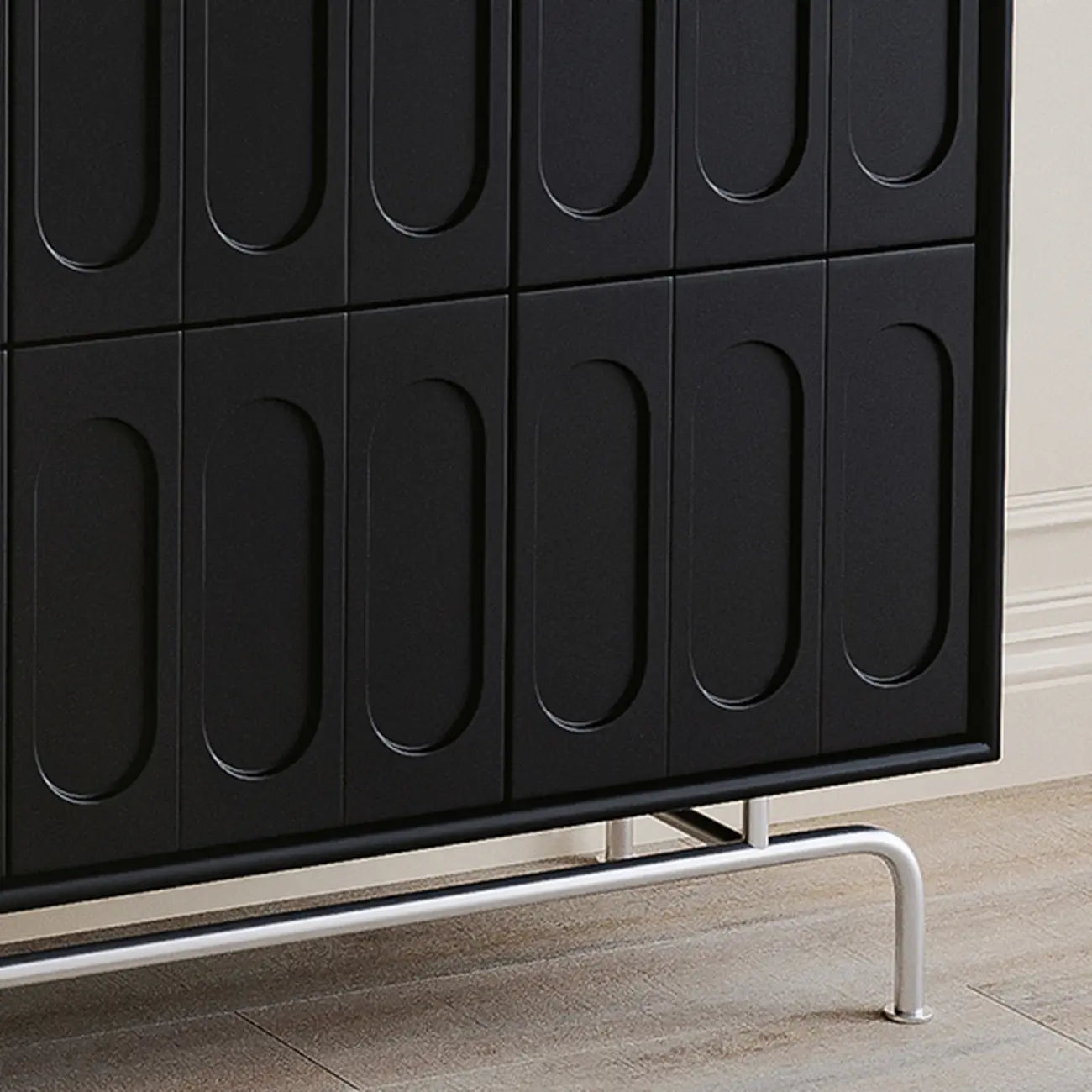 35.5 Modern Pine Black Storage Cabinet for Living Room