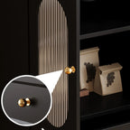 Elegant Black Wooden Accent Cabinet with Drawers & Doors