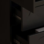 Elegant Black Wooden Accent Cabinet with Drawers & Doors