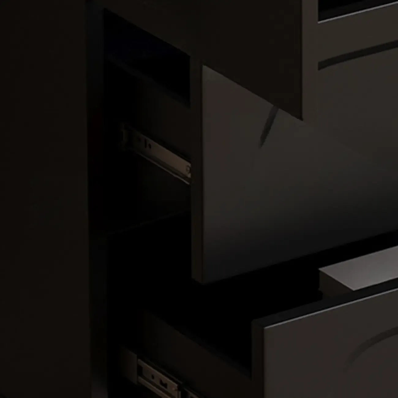 Elegant Black Wooden Accent Cabinet with Drawers & Doors
