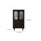 Elegant Black Wooden Accent Cabinet with Drawers & Doors