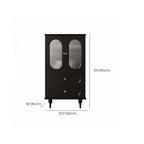 Elegant Black Wooden Accent Cabinet with Drawers & Doors