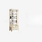 Elegant Black Gold Legs Glass Display Cabinet
