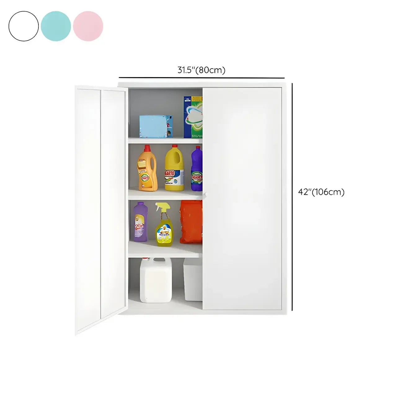 3/4 Shelves Wooden Storage Cabinet with Standard Length