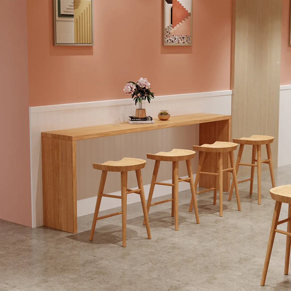 Minimalist Solid Wood Bar Height Table in 72 inch for 8 People
