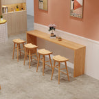 Minimalist Solid Wood Bar Height Table in 72 inch for 8 People
