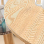 Nordic Wooden 36 inches Round Bar Table Set with Footrest