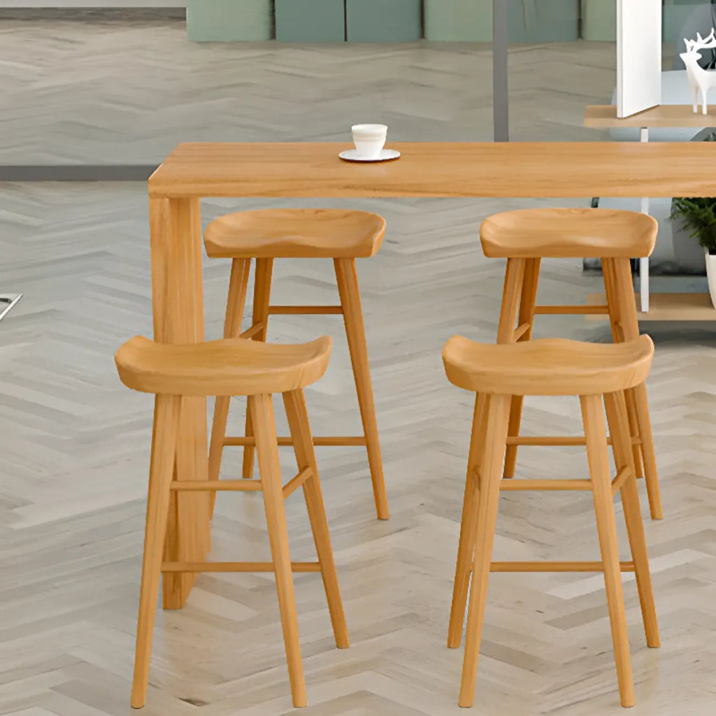 Minimalist Solid Wood Bar Height Table in 72 inch for 8 People