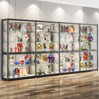 Adjustable Black Glass Storage Curio Cabinet with Lights