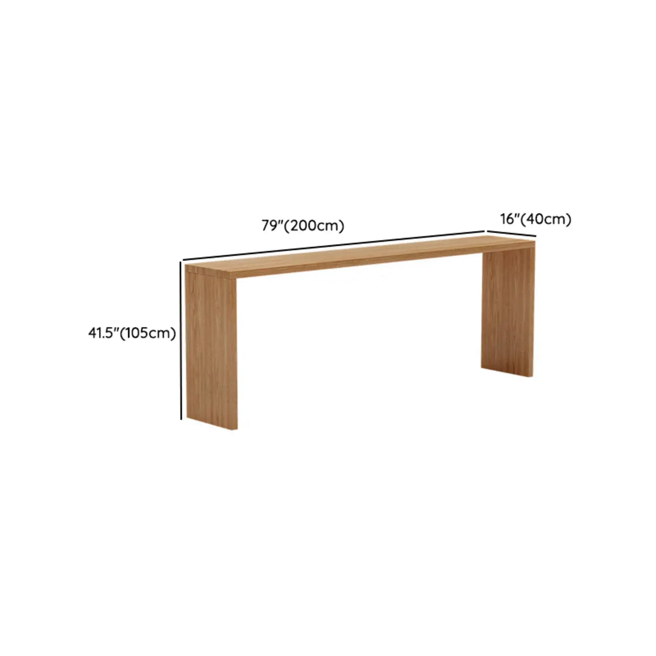 Minimalist Solid Wood Bar Height Table in 72 inch for 8 People