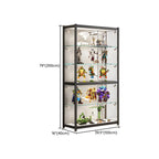 Adjustable Black Glass Storage Curio Cabinet with Lights