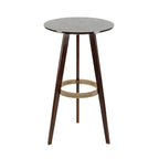 Modern Wooden Height Bar Table with Round Stools for Bistro