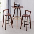 Modern Wooden Height Bar Table with Round Stools for Bistro