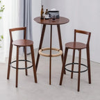 Modern Wooden Height Bar Table with Round Stools for Bistro