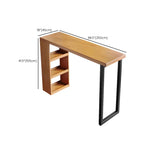 Nordic Pine Wood Rectangular Bar Table with Storage Rack for Dining Room