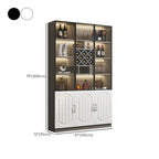 Black Wood Glass Door Display Cabinet with Wine Storage