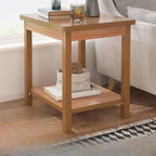 Minimalist Black Wood End Table with Storage for Living Room
