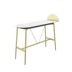 Designer Black Metal Bar Table with Gold Footrest for Modern Home