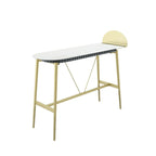 Designer Black Metal Bar Table with Gold Footrest for Modern Home