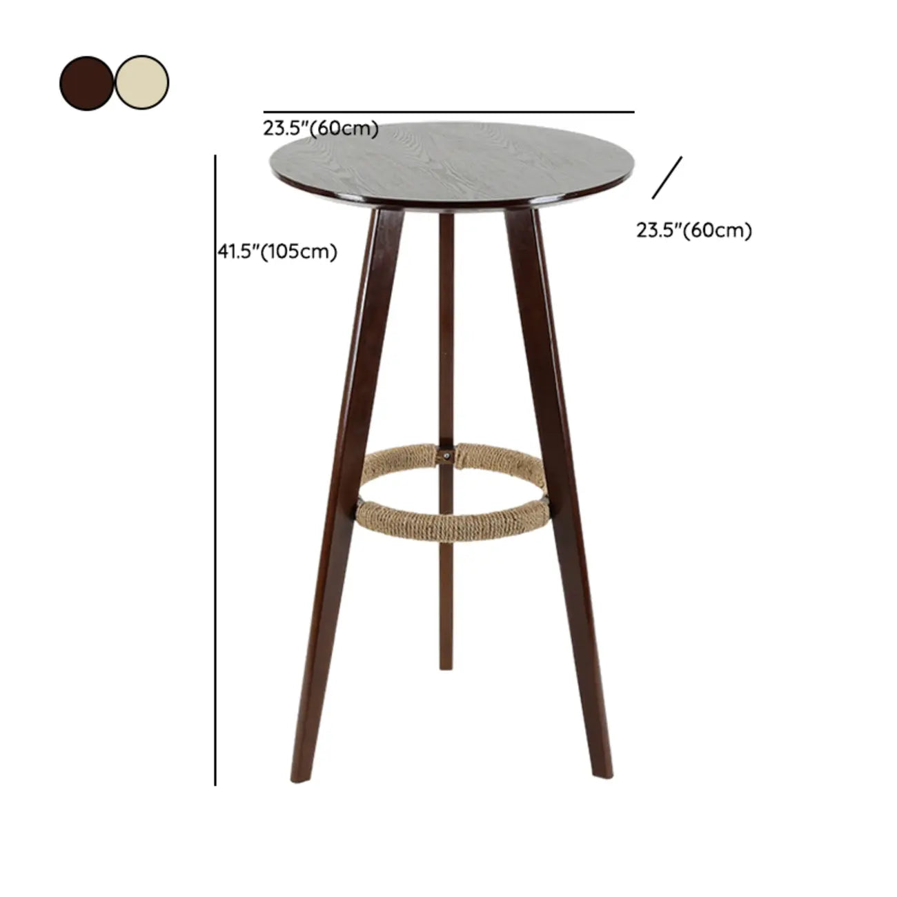 Modern Wooden Height Bar Table with Round Stools for Bistro