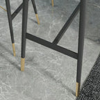 Designer Black Metal Bar Table with Gold Footrest for Modern Home