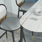 Designer Black Metal Bar Table with Gold Footrest for Modern Home