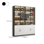 Black Wood Glass Door Display Cabinet with Wine Storage