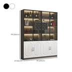 Black Wood Glass Door Display Cabinet with Wine Storage