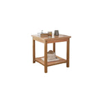 Minimalist Black Wood End Table with Storage for Living Room