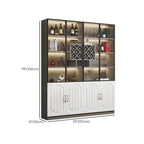 Black Wood Glass Door Display Cabinet with Wine Storage
