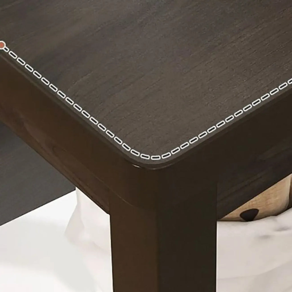 Minimalist Black Wood End Table with Storage for Living Room