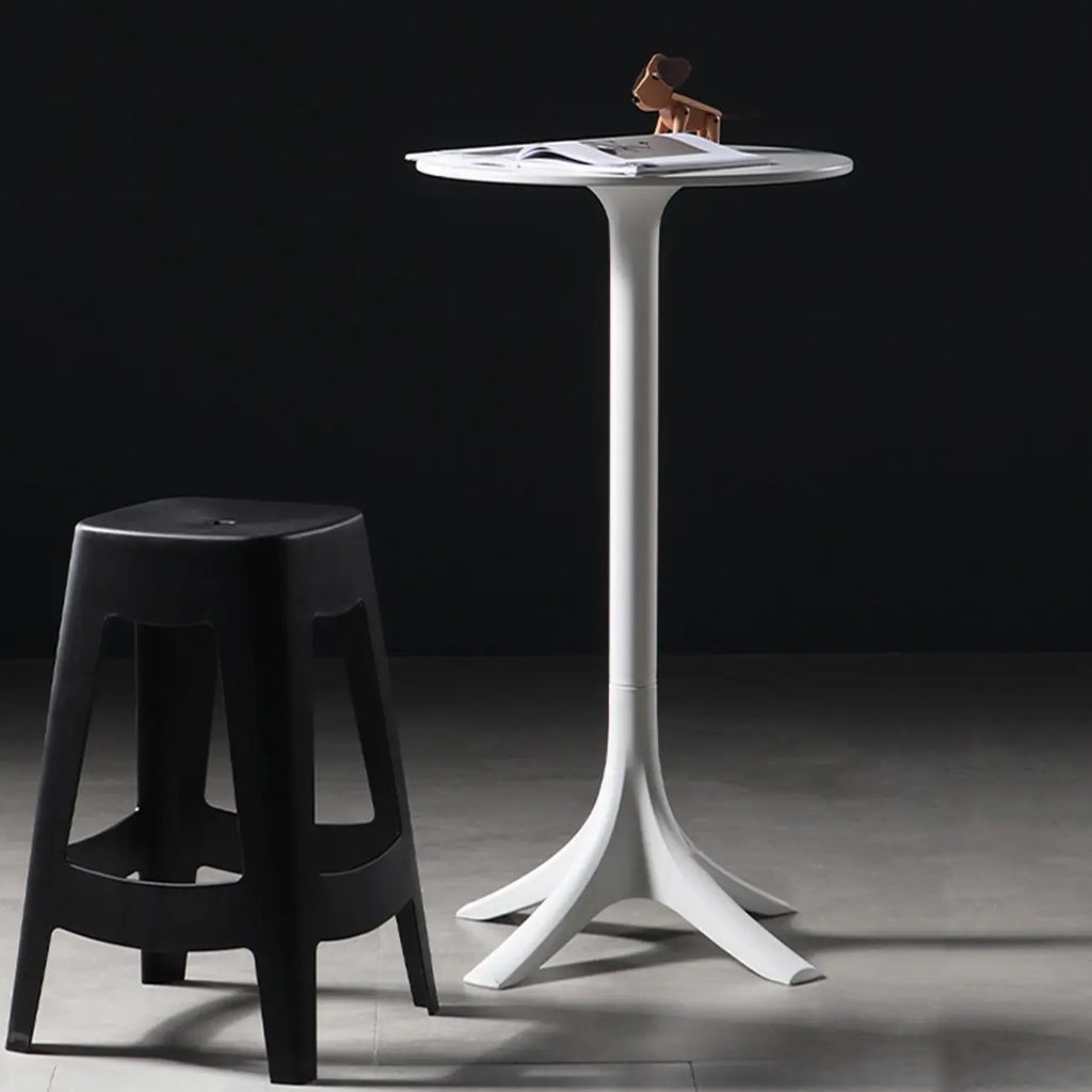Modern Round White Acrylic Pub Bar Table for Bistro