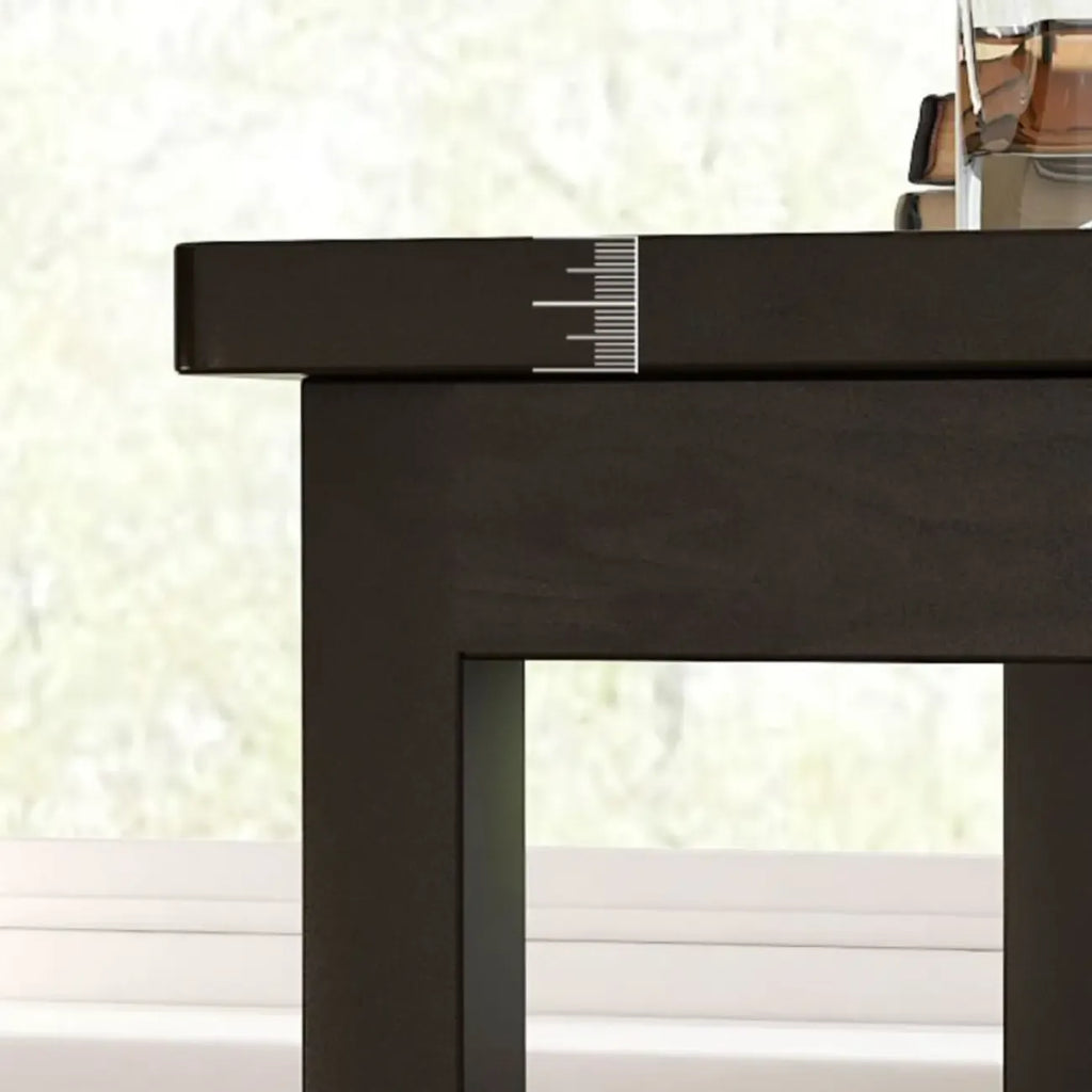 Minimalist Black Wood End Table with Storage for Living Room