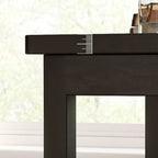 Minimalist Black Wood End Table with Storage for Living Room