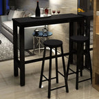 Modern Bar Table with Wood Top and Metal Legs