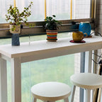 Modern Bar Table with Wood Top and Metal Legs